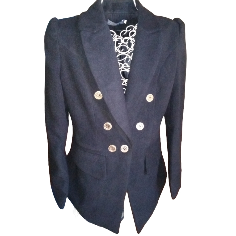 Fei in van Bamboo Black Blazer Asian sz XL *See Measurements*